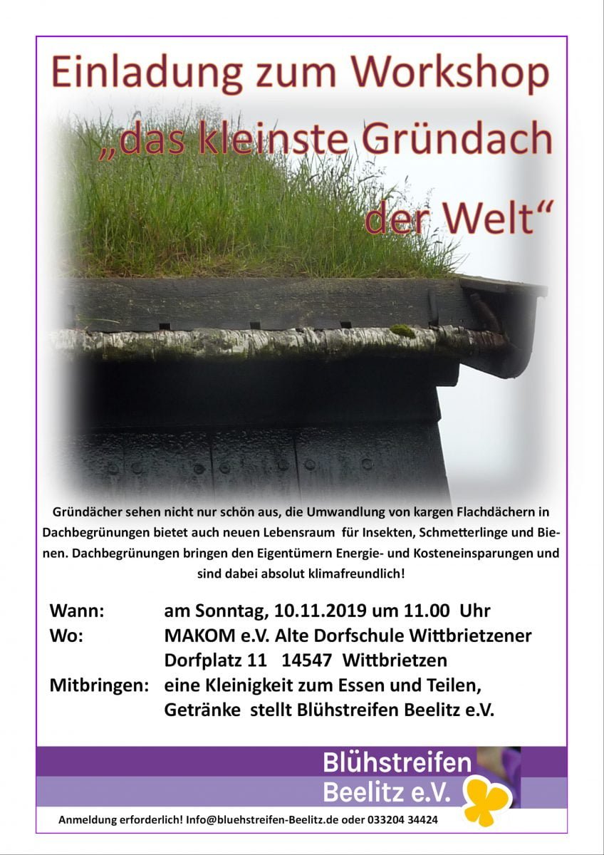Einladung zu das kleinste Gründach